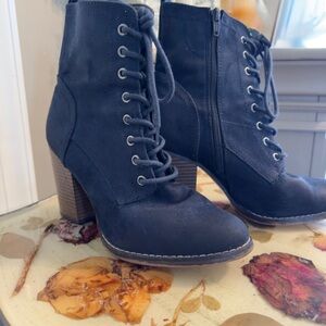 Candie's Dark Blue Lace-Up Boots